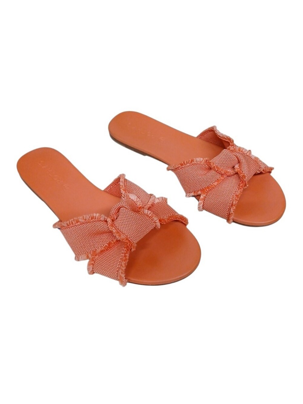 Rothy's Coral Bow Slip On Slide Sandals Size 8